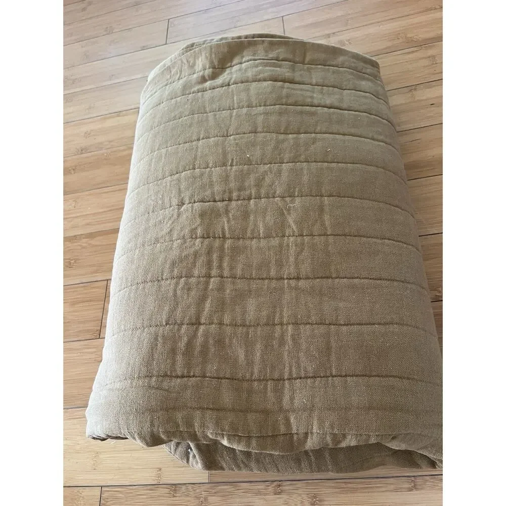 Calvin Klein Queen The Khaki Collection Quilted Heavy Weight Cotton Blanket